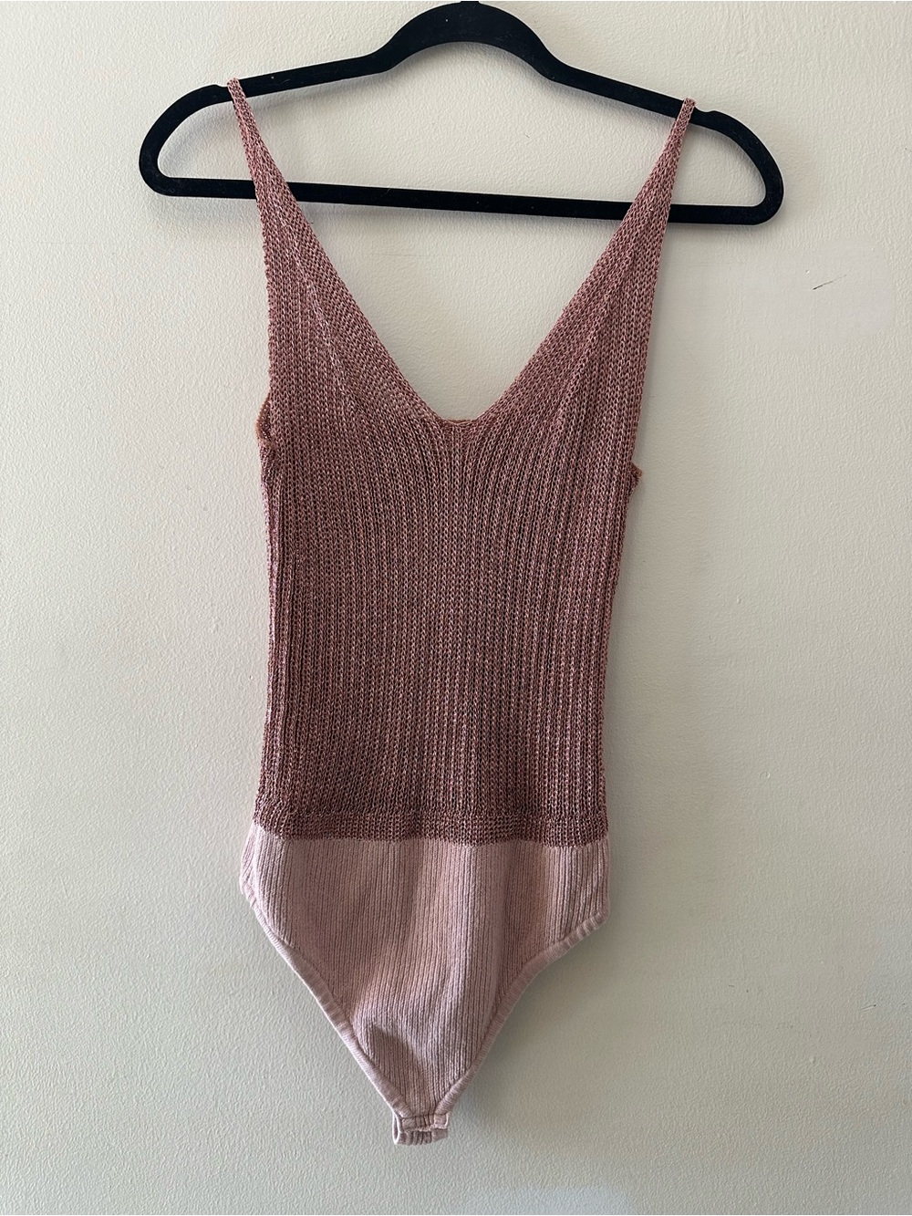 Free People Metallic Rose Knit Top